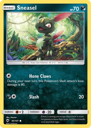 Sneasel (85/147) [Sun & Moon: Burning Shadows] Reverse Holofoil
