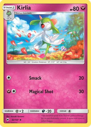 Kirlia (92) Reverse Holofoil - SM  Burning Shadows