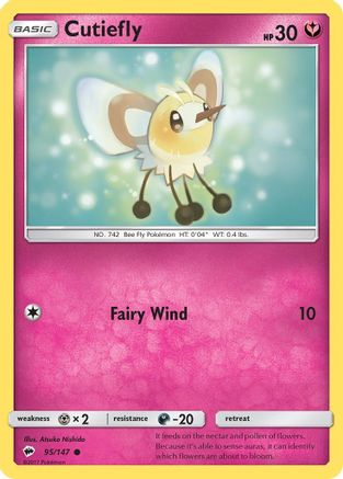 Cutiefly (95) Reverse Holofoil - SM  Burning Shadows
