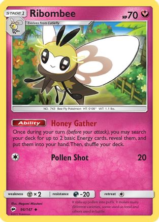 Ribombee (96) Reverse Holofoil - Burning Shadows