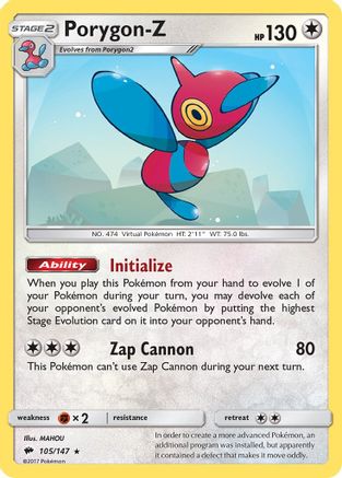 Porygon-Z (105/147) [Sun & Moon: Burning Shadows] | Silver Goblin