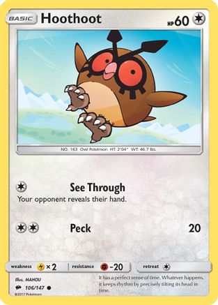Hoothoot (106) Reverse Holofoil - Burning Shadows