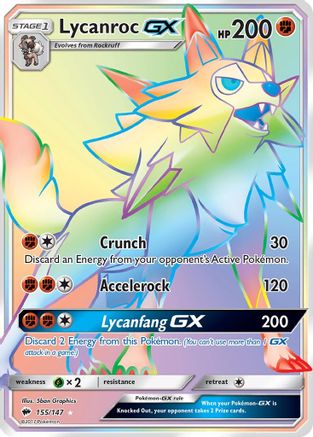Lycanroc GX (Secret) (155) Holofoil - SM  Burning Shadows
