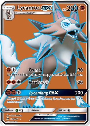 Lycanroc GX (Full Art) (136) Holofoil - SM  Burning Shadows