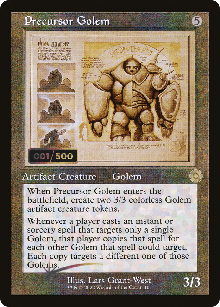 Precursor Golem (Schematic) (Serial Numbered) (Retro) (105) Foil - The Brothers' War Retro Artifacts