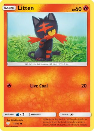 Litten (15) Reverse Holofoil - Shining Legends