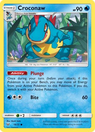 Croconaw (19/73) [Sun & Moon: Shining Legends] Reverse Holofoil