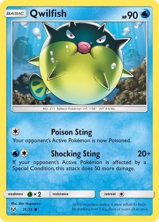 Qwilfish (21) Reverse Holofoil - Shining Legends