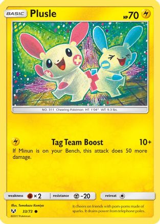 Plusle (33/73) [Sun & Moon: Shining Legends] Reverse Holofoil