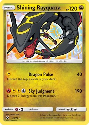 Shining Rayquaza (56/73) [Sun & Moon: Shining Legends] | Silver Goblin