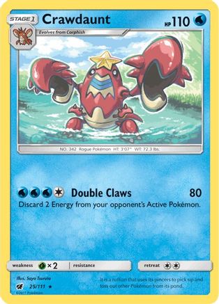 Crawdaunt (25) Reverse Holofoil - SM  Crimson Invasion