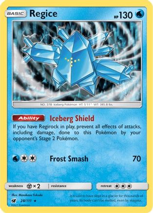 Regice (28) Reverse Holofoil - Crimson Invasion