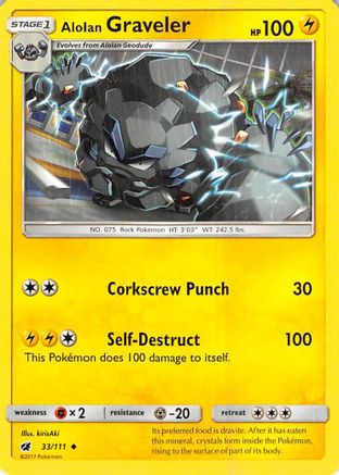 Alolan Graveler (33/111) [Sun & Moon: Crimson Invasion] Reverse Holofoil