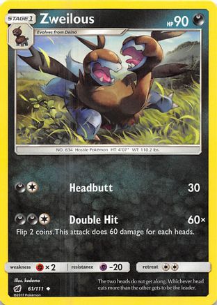 Zweilous (61/111) [Sun & Moon: Crimson Invasion] Reverse Holofoil