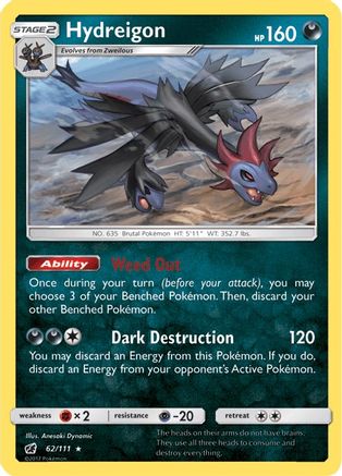 Hydreigon (62/111) [Sun & Moon: Crimson Invasion] Reverse Holofoil