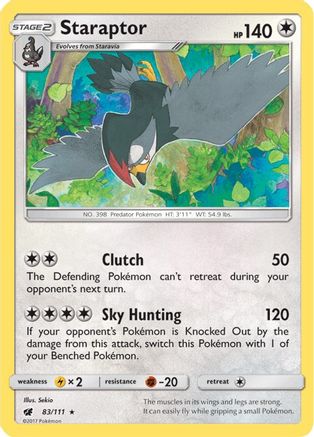 Staraptor (83) Reverse Holofoil - SM  Crimson Invasion