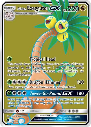 Alolan Exeggutor GX (Full Art) (107) Holofoil - SM  Crimson Invasion