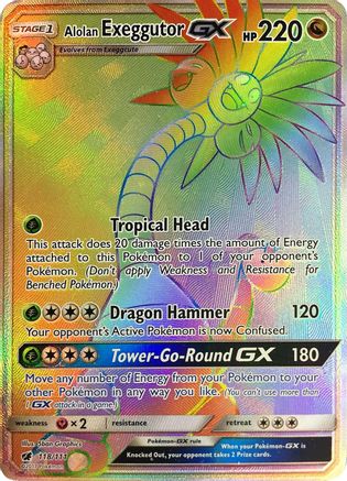 Alolan Exeggutor GX (Secret) (118) Holofoil - SM  Crimson Invasion