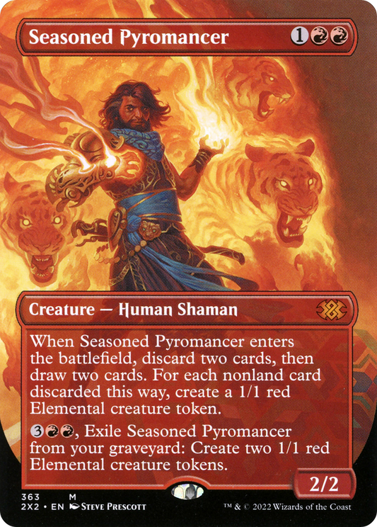 Seasoned Pyromancer (Borderless Alternate Art) [Double Masters 2022]