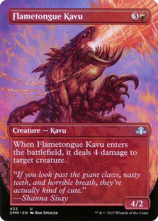 Flametongue Kavu (Borderless Alternate Art) [Dominaria Remastered] Foil