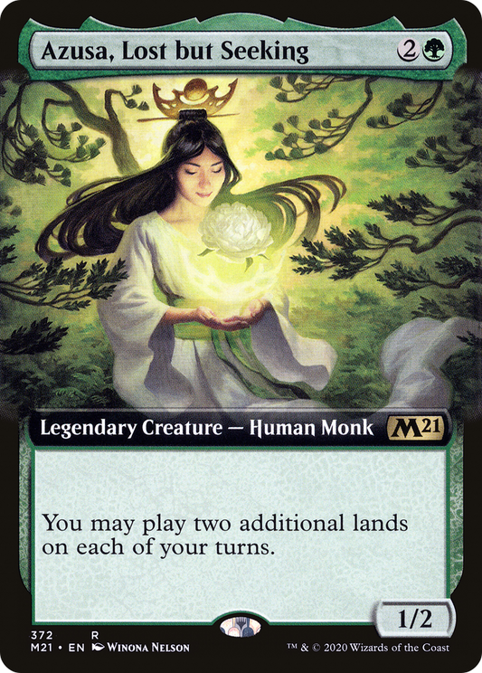 Azusa, Lost but Seeking (Extended Art) [Core Set 2021] Foil