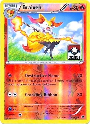 Braixen - 12/124 (Pokemon League) (12) Reverse Holofoil - League & Championship Cards