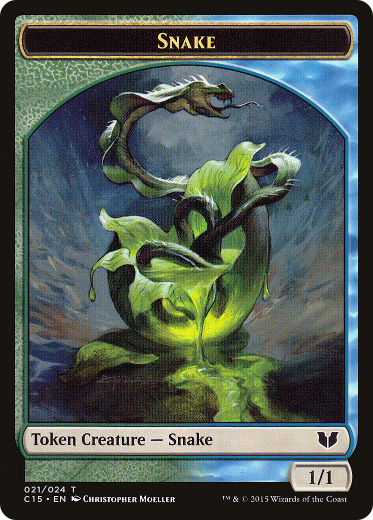 Snake (021) // Saproling Double-Sided Token (21 // 16) - Commander 2015 Tokens