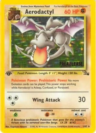 Aerodactyl (1/62) (Prerelease Promo) [Fossil 1st Edition] | Silver Goblin