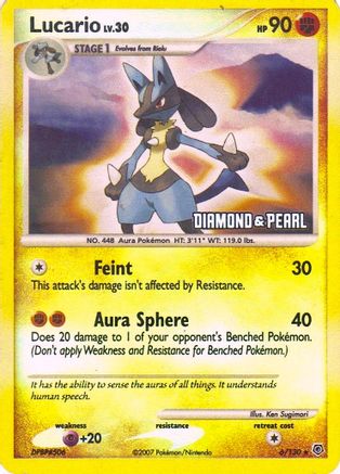 Lucario (6/130) [Burger King Promos: 2008 Collection] | Silver Goblin