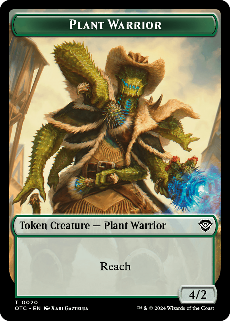 Plant Warrior // Treasure Double-Sided Token [Outlaws of Thunder Junction Commander Tokens] | Silver Goblin