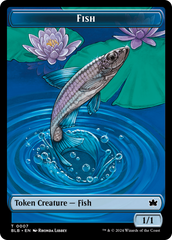 Fish // Iridescent Vinelasher Double-Sided Token [Bloomburrow Tokens] | Silver Goblin