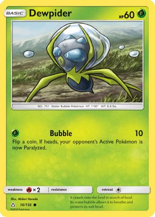 Dewpider (16/156) [Sun & Moon: Ultra Prism] Reverse Holofoil