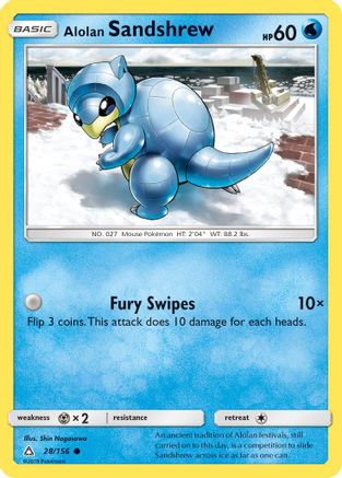 Alolan Sandshrew (28/156) [Sun & Moon: Ultra Prism] Reverse Holofoil