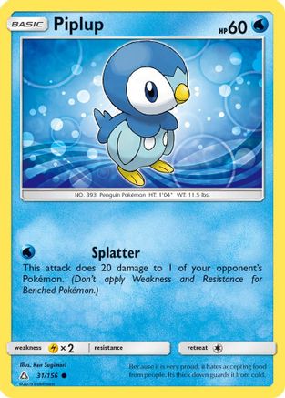 Piplup (31/156) [Sun & Moon: Ultra Prism] | Silver Goblin