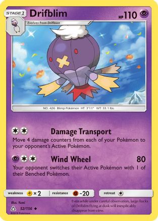Drifblim (52/156) [Sun & Moon: Ultra Prism] Reverse Holofoil