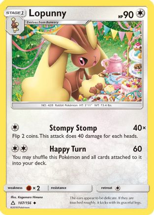 Lopunny (107/156) [Sun & Moon: Ultra Prism] Reverse Holofoil