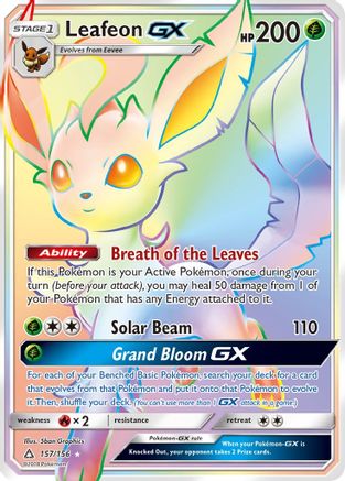 Leafeon GX (157/156) [Sun & Moon: Ultra Prism] | Silver Goblin