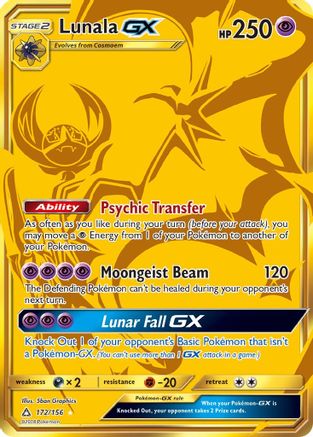 Lunala GX (Secret Rare) (172) Holofoil - SM  Ultra Prism