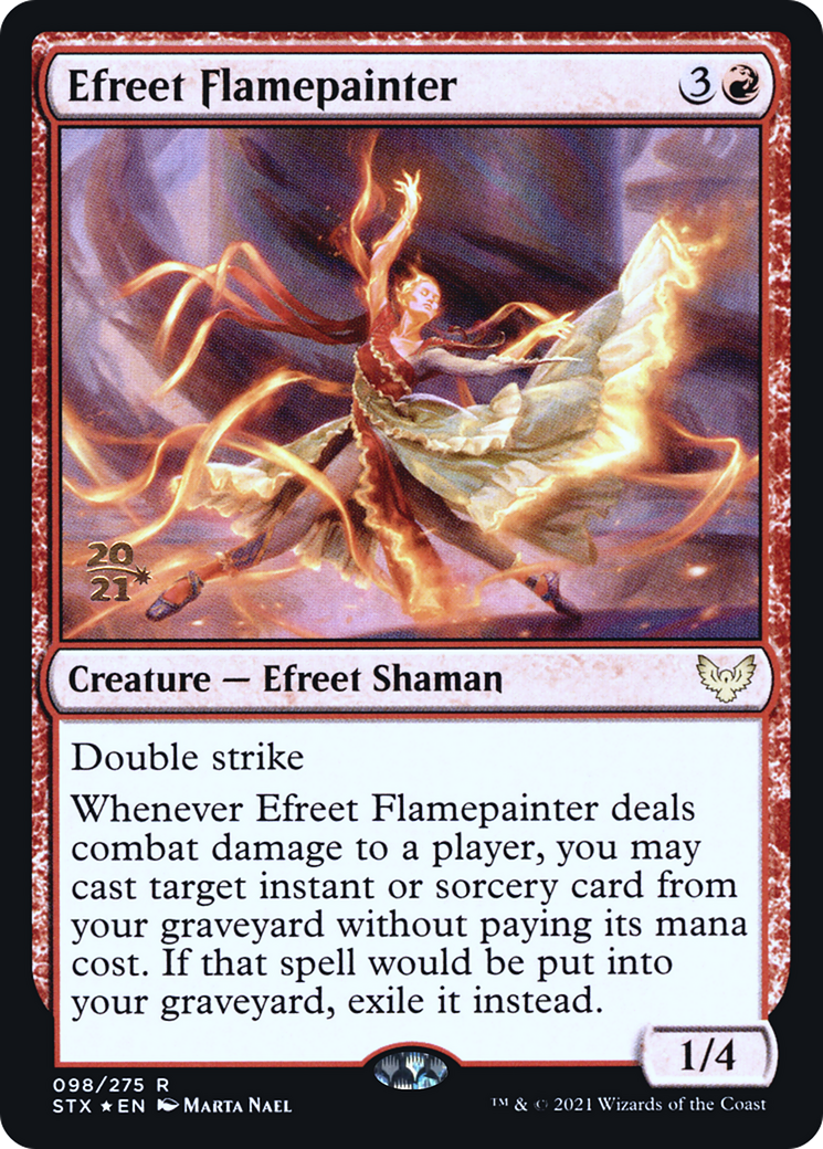 Efreet Flamepainter [Strixhaven: School of Mages Prerelease Promos] | Silver Goblin