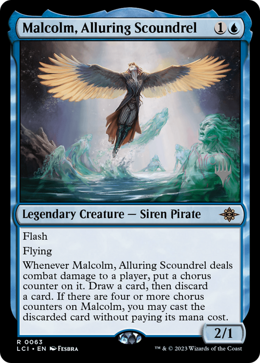 Malcolm, Alluring Scoundrel (Promo Pack) [The Lost Caverns of Ixalan Promos] Foil