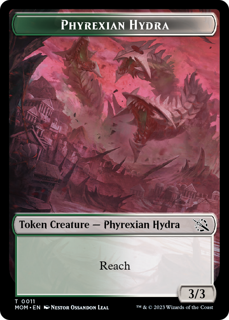 Warrior // Phyrexian Hydra (11) Double-Sided Token [March of the Machine Tokens] | Silver Goblin