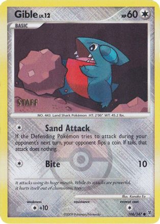 Gible (106/147) (Championship Promo Staff) [Platinum: Supreme Victors] | Silver Goblin