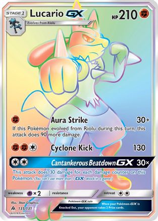 Lucario GX (Secret) (135) Holofoil - SM  Forbidden Light
