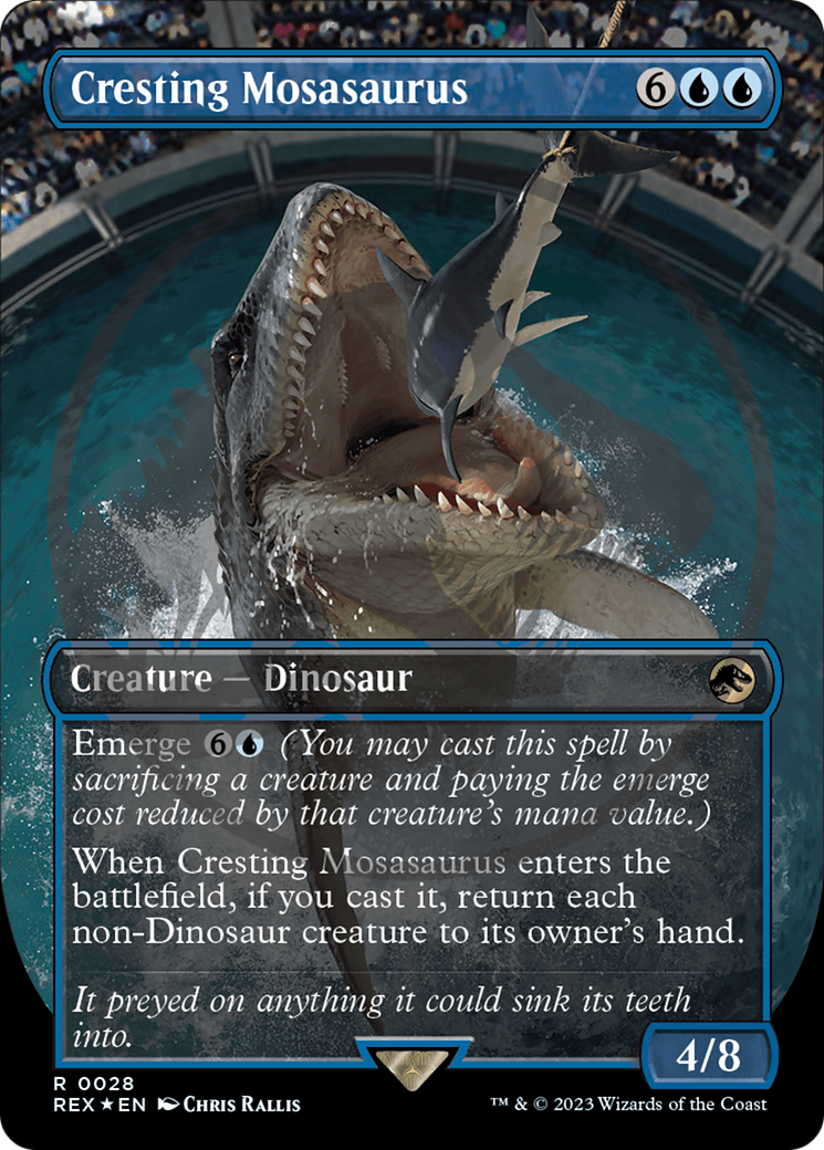 Cresting Mosasaurus (Emblem) (Borderless) [Jurassic World Collection Tokens] | Silver Goblin