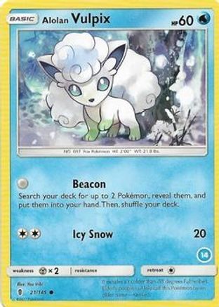 Alolan Vulpix (21/145) (Deck Exclusive #14) [Sun & Moon: Trainer Kit - Alolan Ninetales] | Silver Goblin