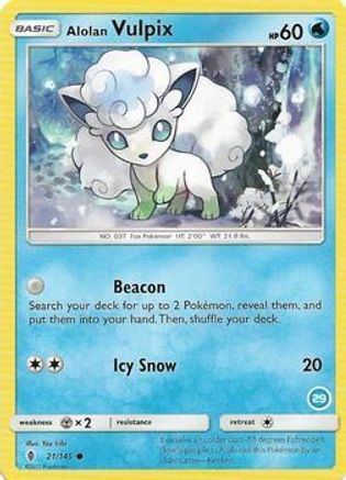 Alolan Vulpix (21/145) (Deck Exclusive #29) [Sun & Moon: Trainer Kit - Alolan Ninetales] | Silver Goblin