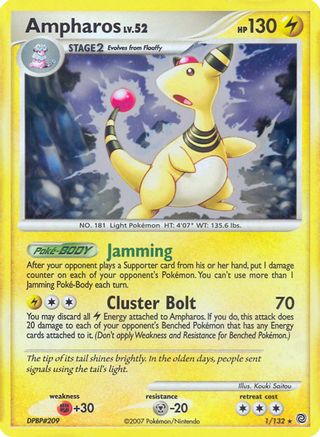 Ampharos - 1/132 (DP Secret Wonders) (1) - Deck Exclusives