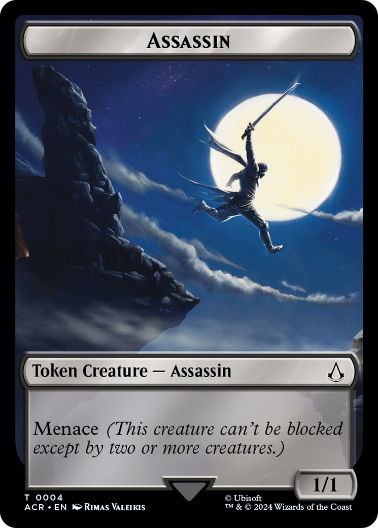 Assassin // Treasure Double-Sided Token [Assassin's Creed Tokens] Foil