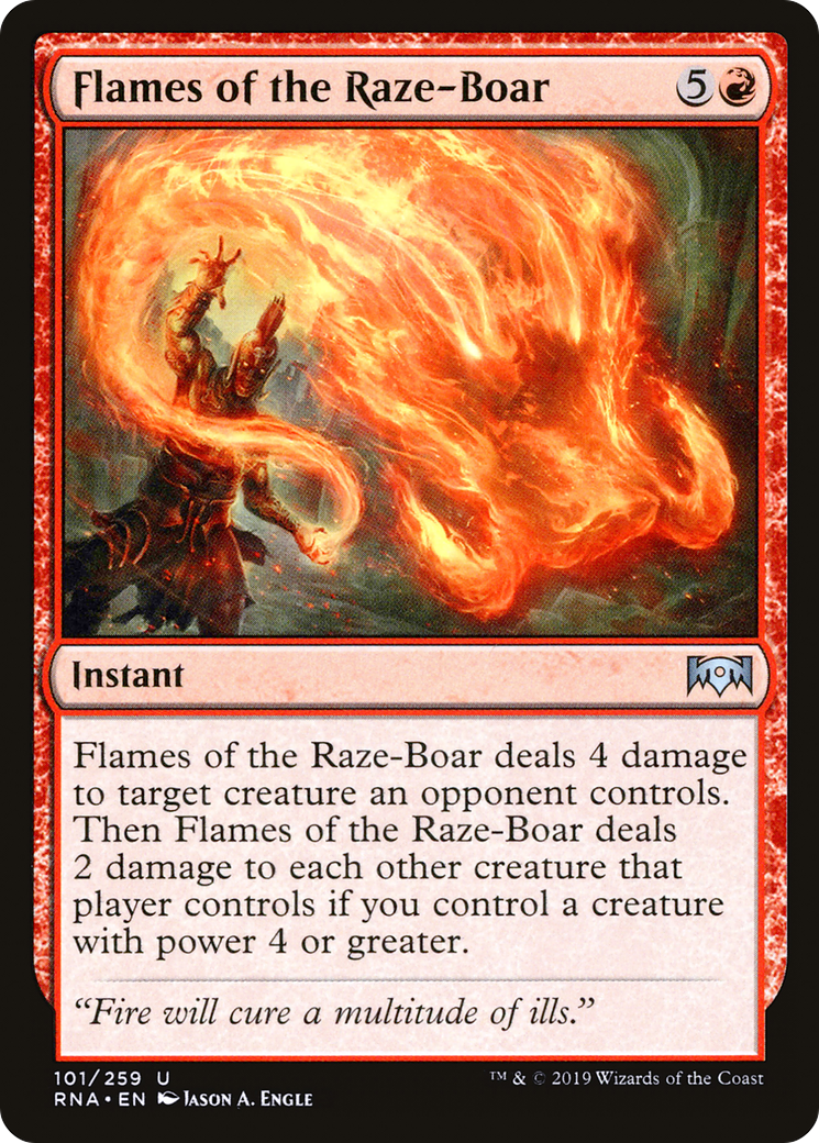 Flames of the Raze-Boar [Ravnica Allegiance] Foil