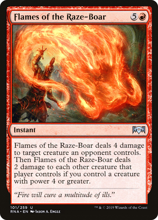 Flames of the Raze-Boar [Ravnica Allegiance] Foil